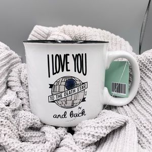 disney star wars death star “ i love you to the death star and back” mug / cup